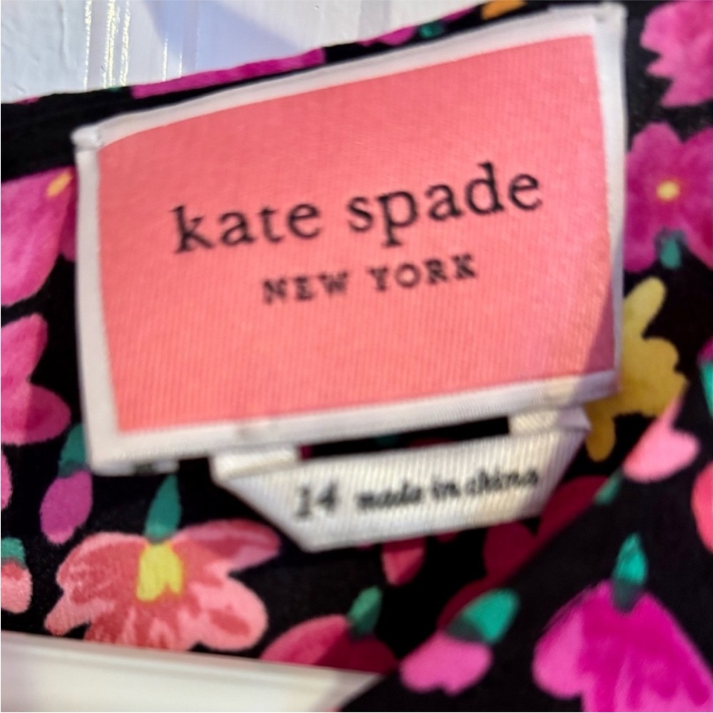 Kate Spade Vibrant Pink Floral Long Sleeve Dress - Picture 3 of 5